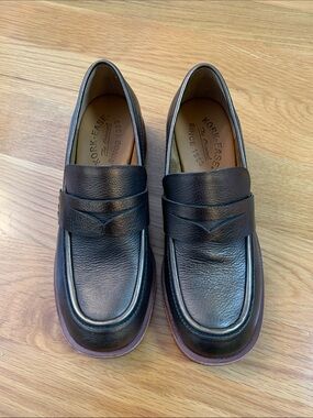 Kork-Ease women’s Leather Penny Loafers with stacked leather heel